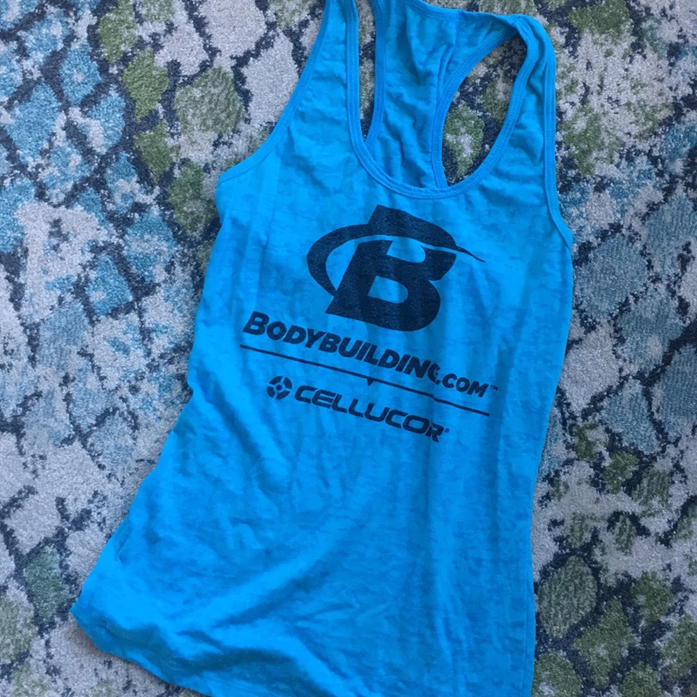 Turquoise BodyBuilder.com tank